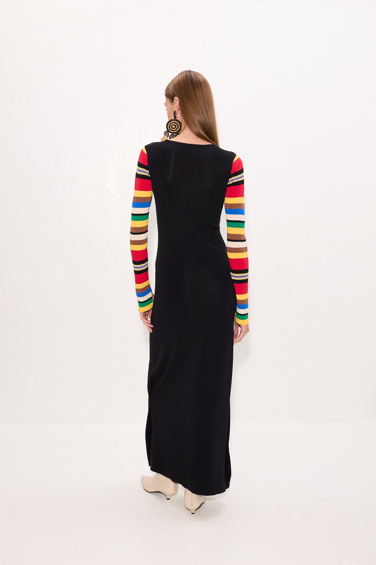 Adri Knit Maxi Dress In Black/Multi Stripe