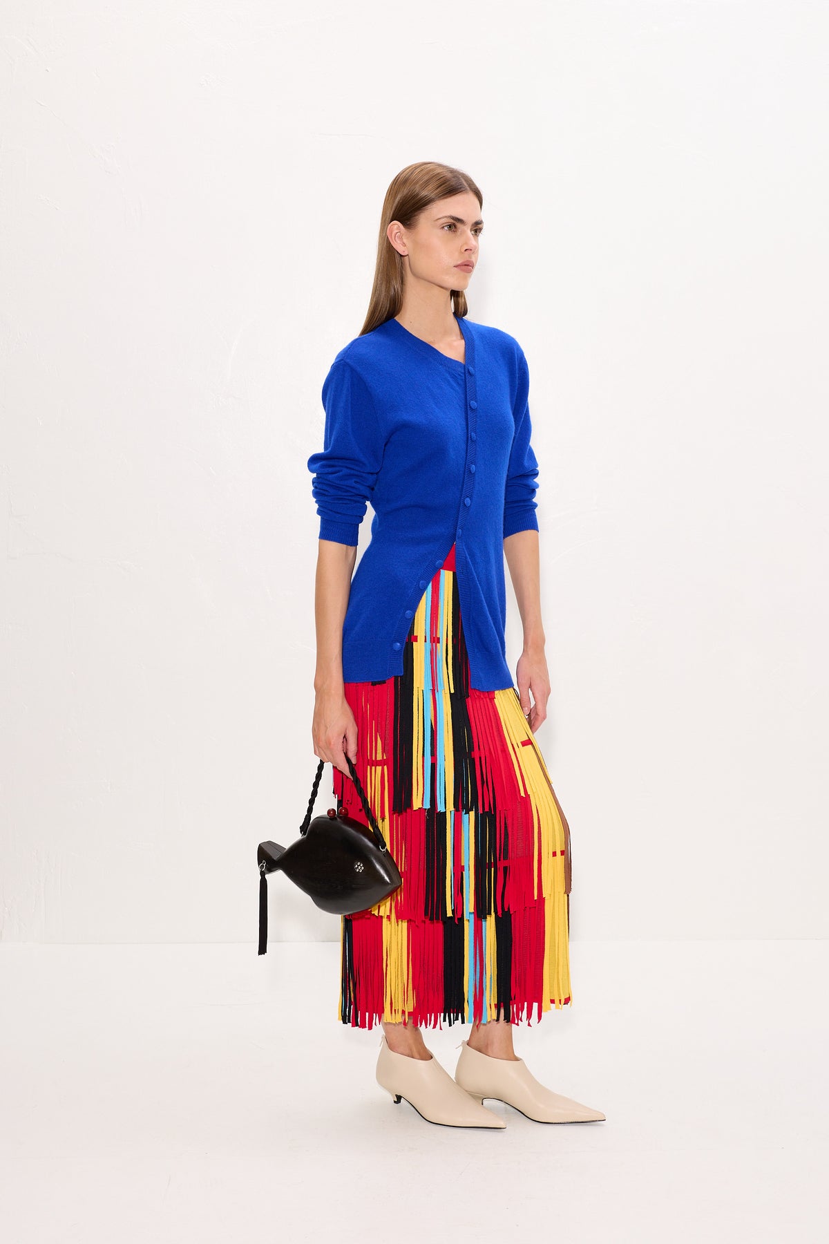 Ada Asymmetrical Cardigan In Cobalt