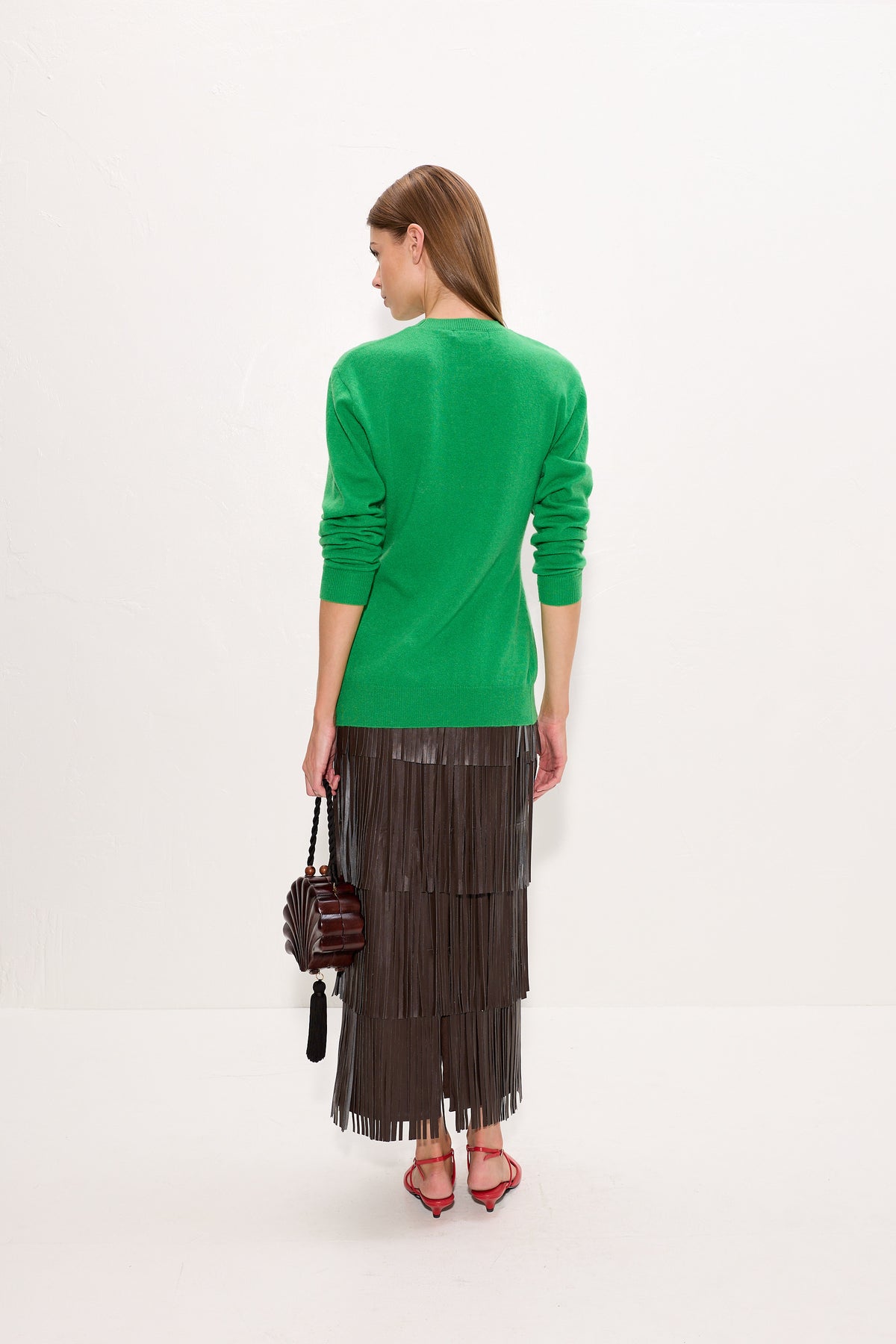 Ada Asymmetrical Cardigan In Grass Green