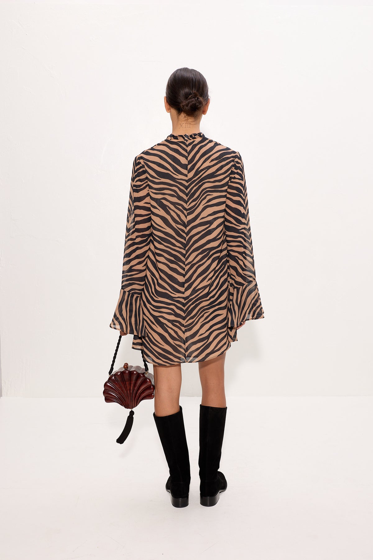 Marion Chiffon Dress In Tiger Stripe