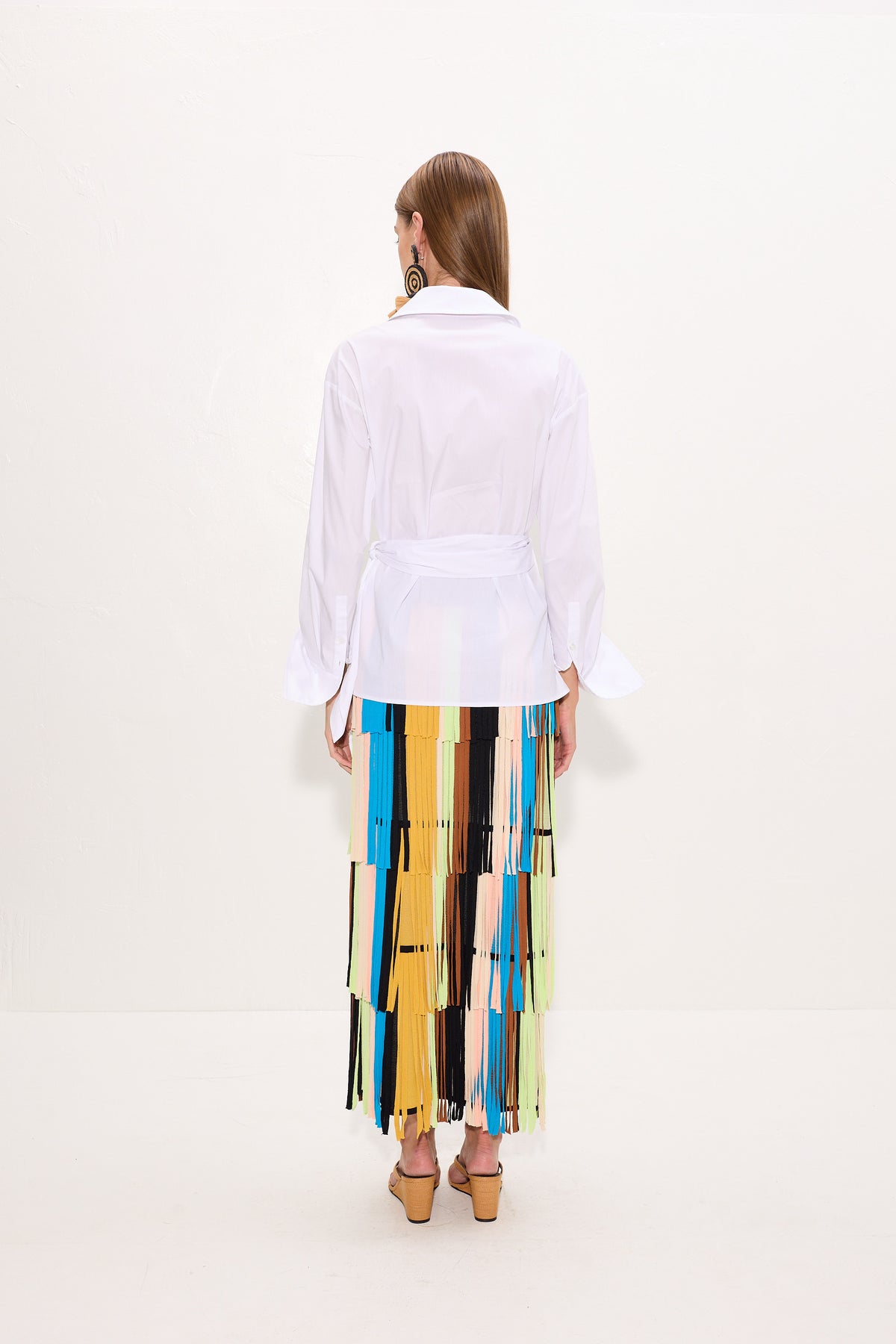 Anya Poplin Wrap Top In Macadamia