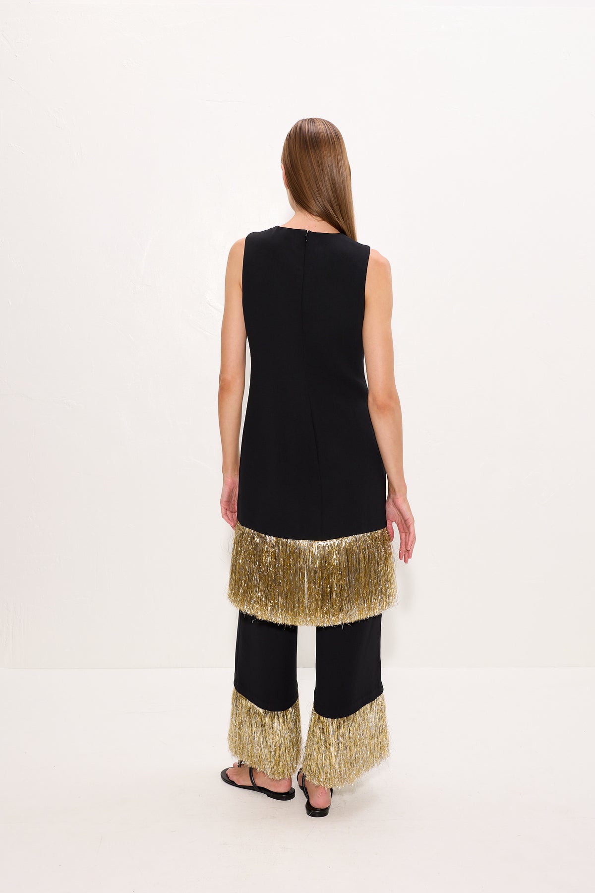 Nella Fringe Pant In Black