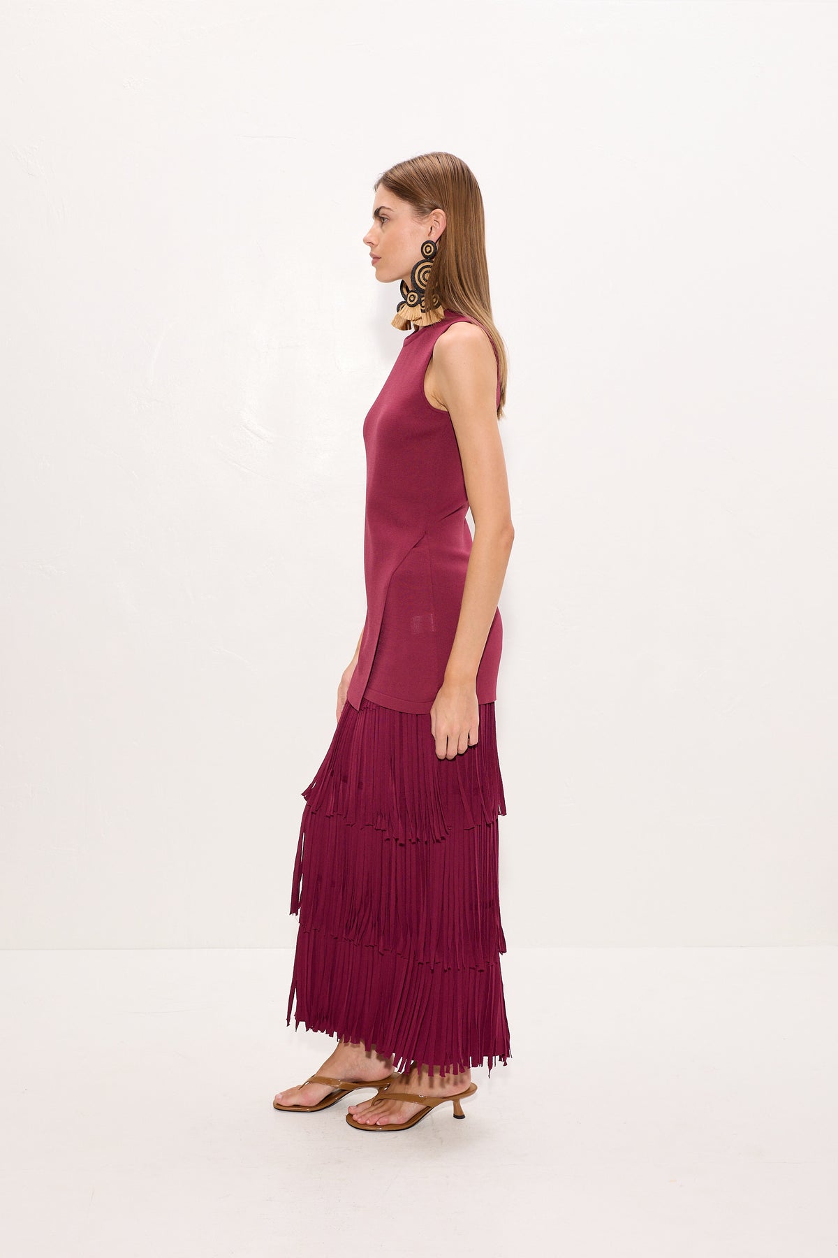Dara Knit Top In Pomegranate