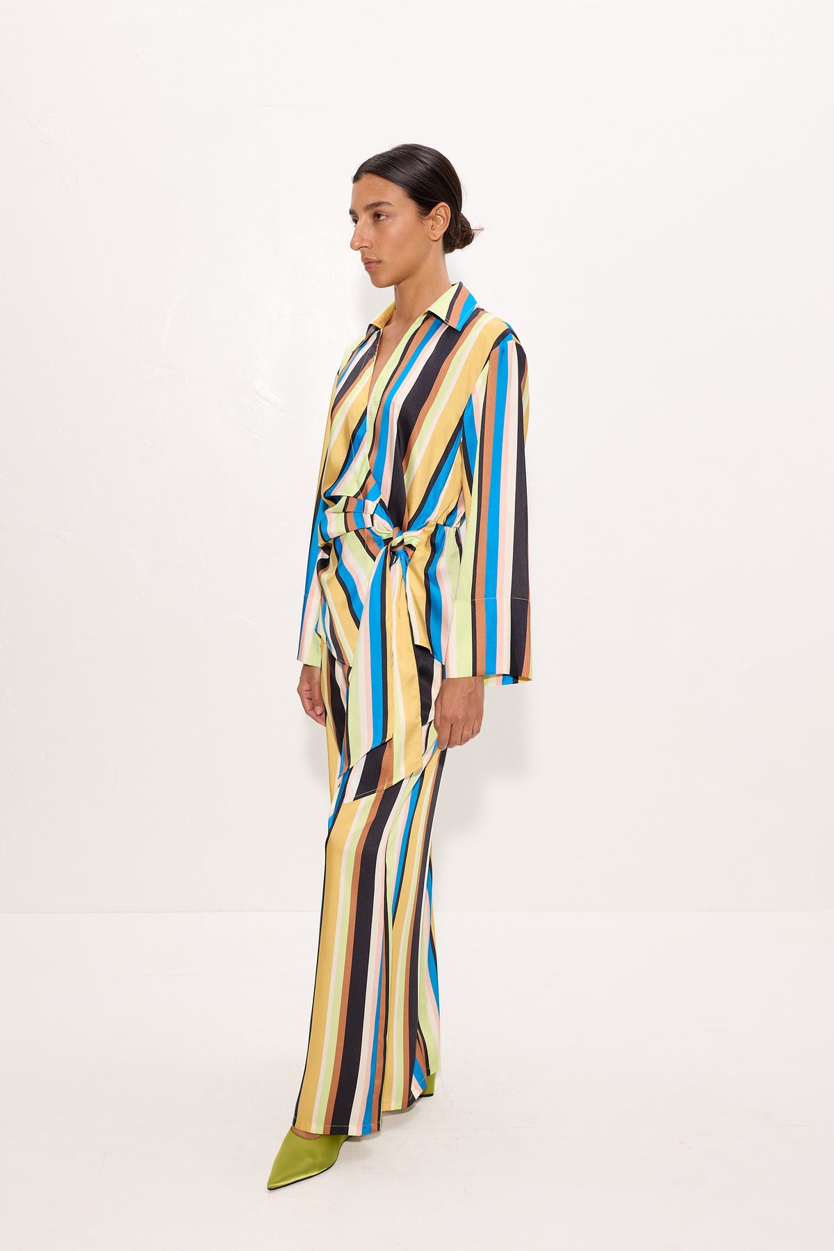 Nella Wide Leg Pant In Ocean Stripe