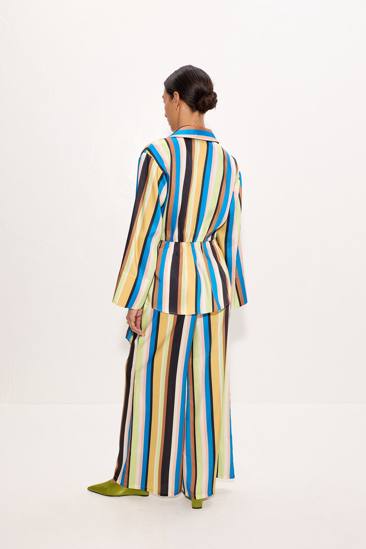 Nella Wide Leg Pant In Ocean Stripe