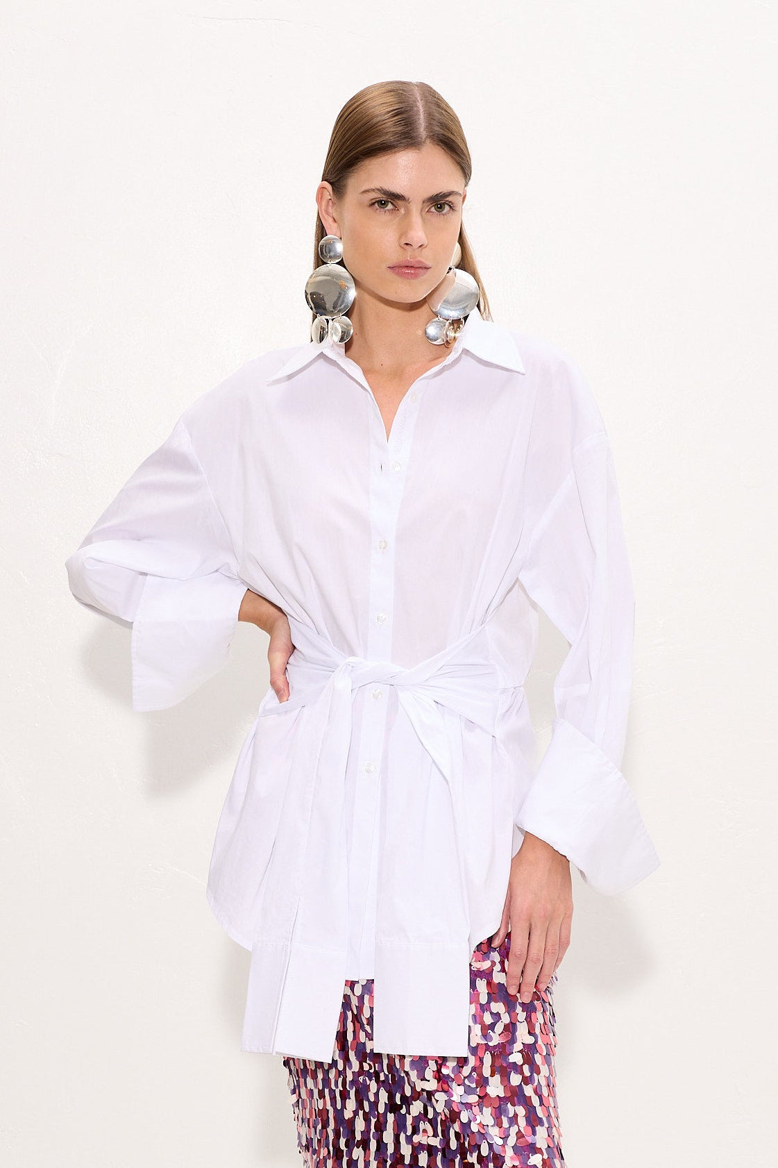 Inna Poplin Top in Macadamia