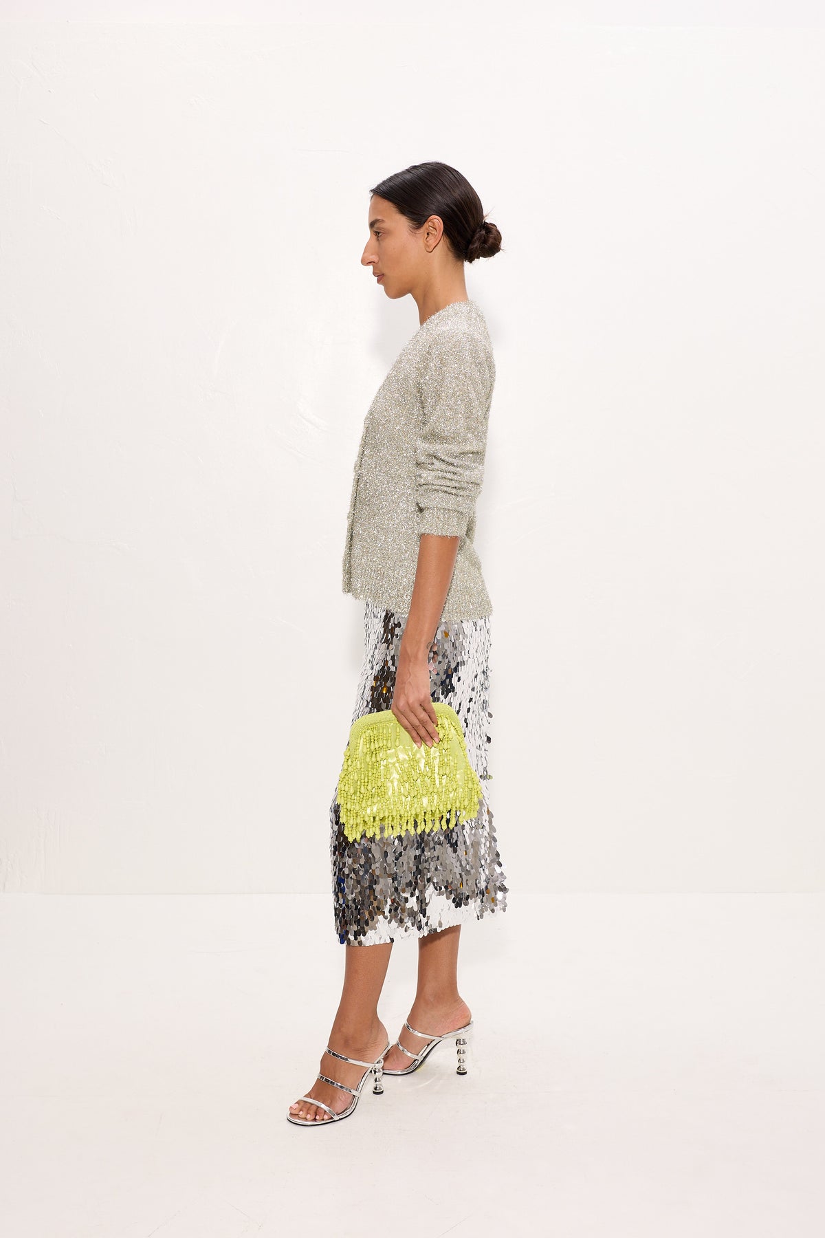Mia Sequin Skirt In Satelitte Silver