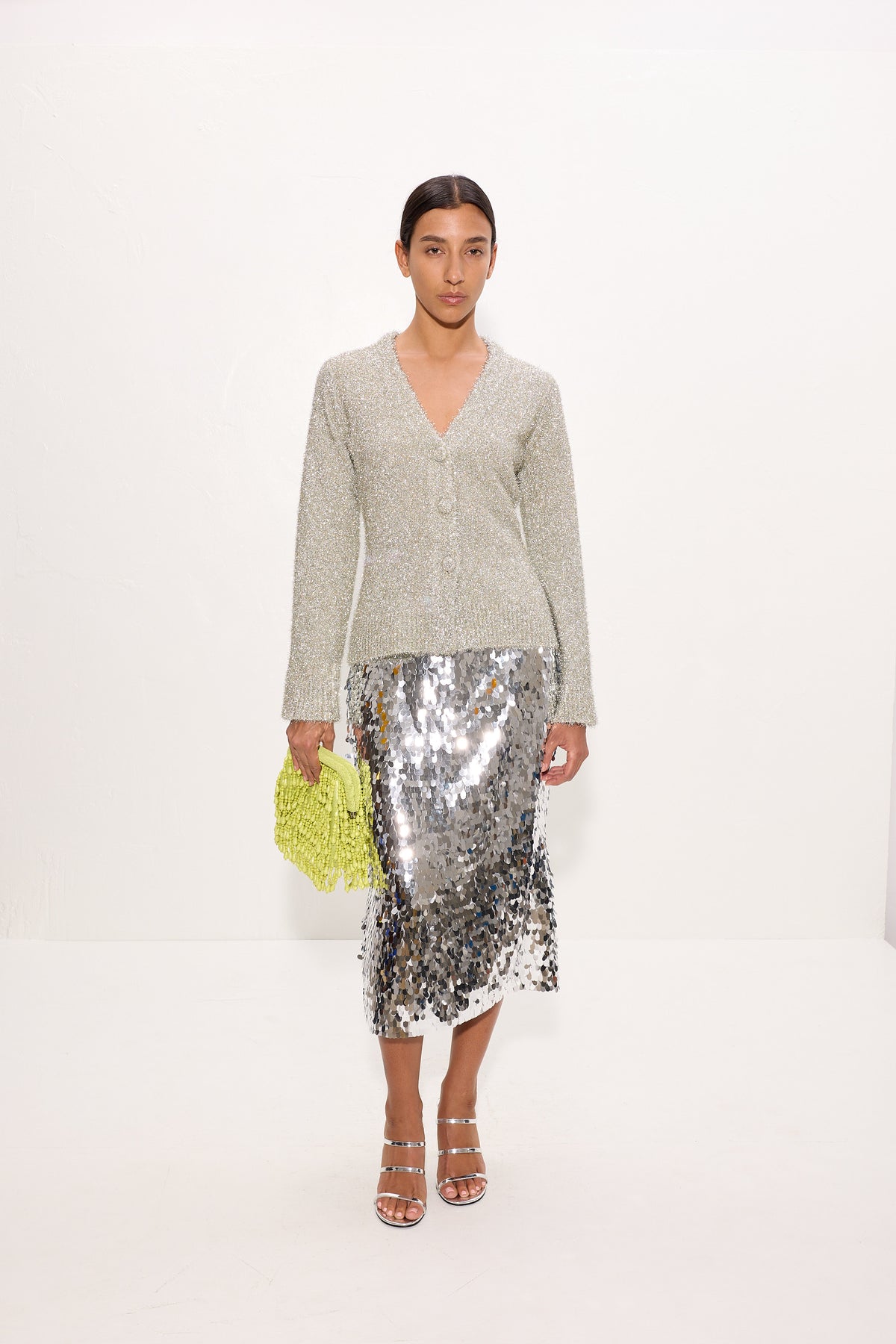 Mia Sequin Skirt In Satelitte Silver