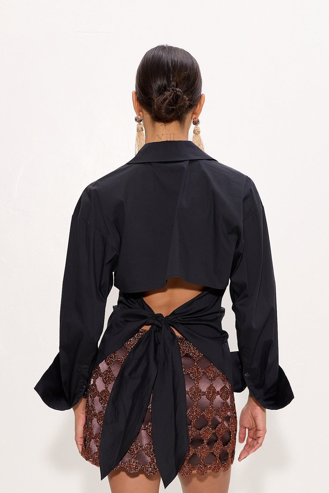 Loch Poplin Button Up In Black