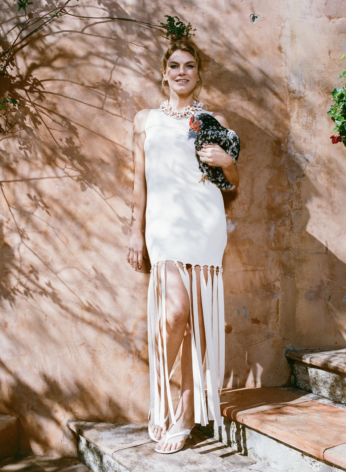 Knits By Eclisse Sleeveless Dress In Ivory