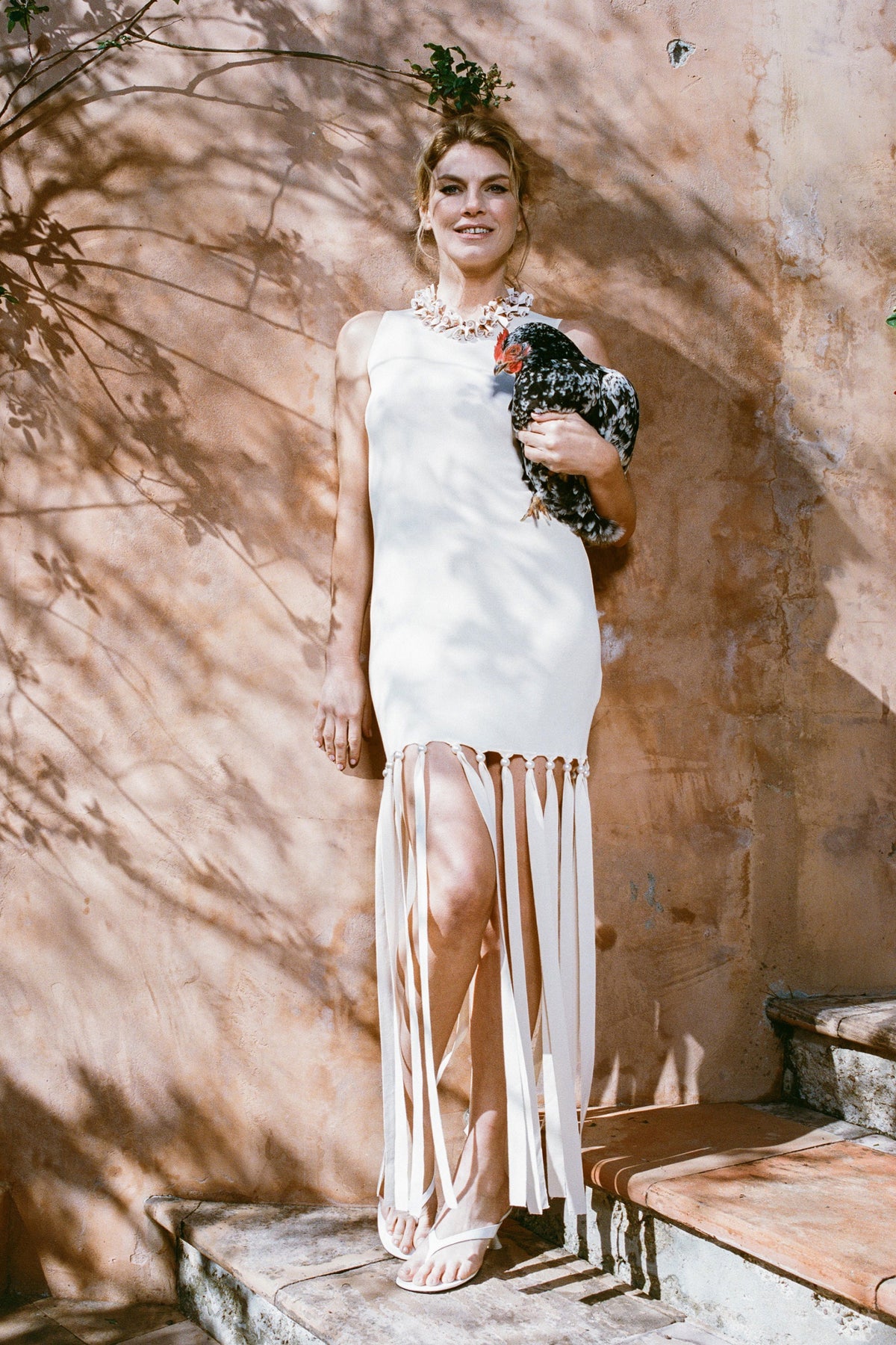 Knits By Eclisse Sleeveless Dress In Ivory