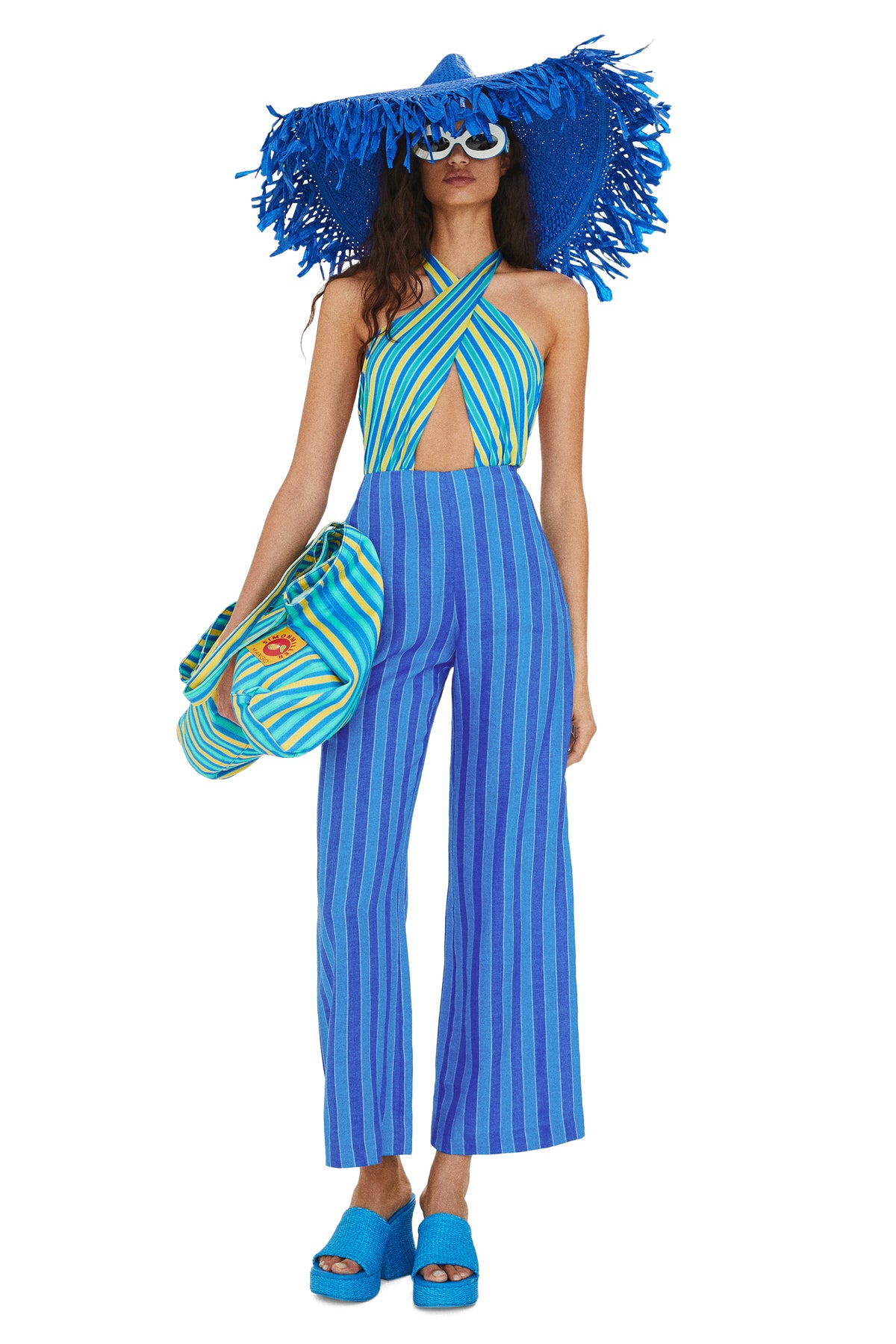 SM X MANGO Mon Swimsuit in Multi Stripe