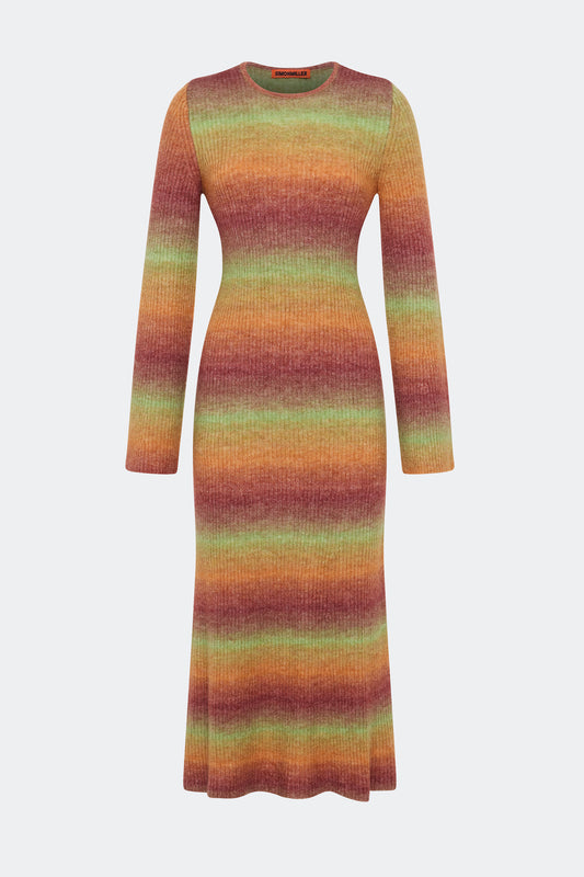 Axon Knit Dress In Autumn Ombre