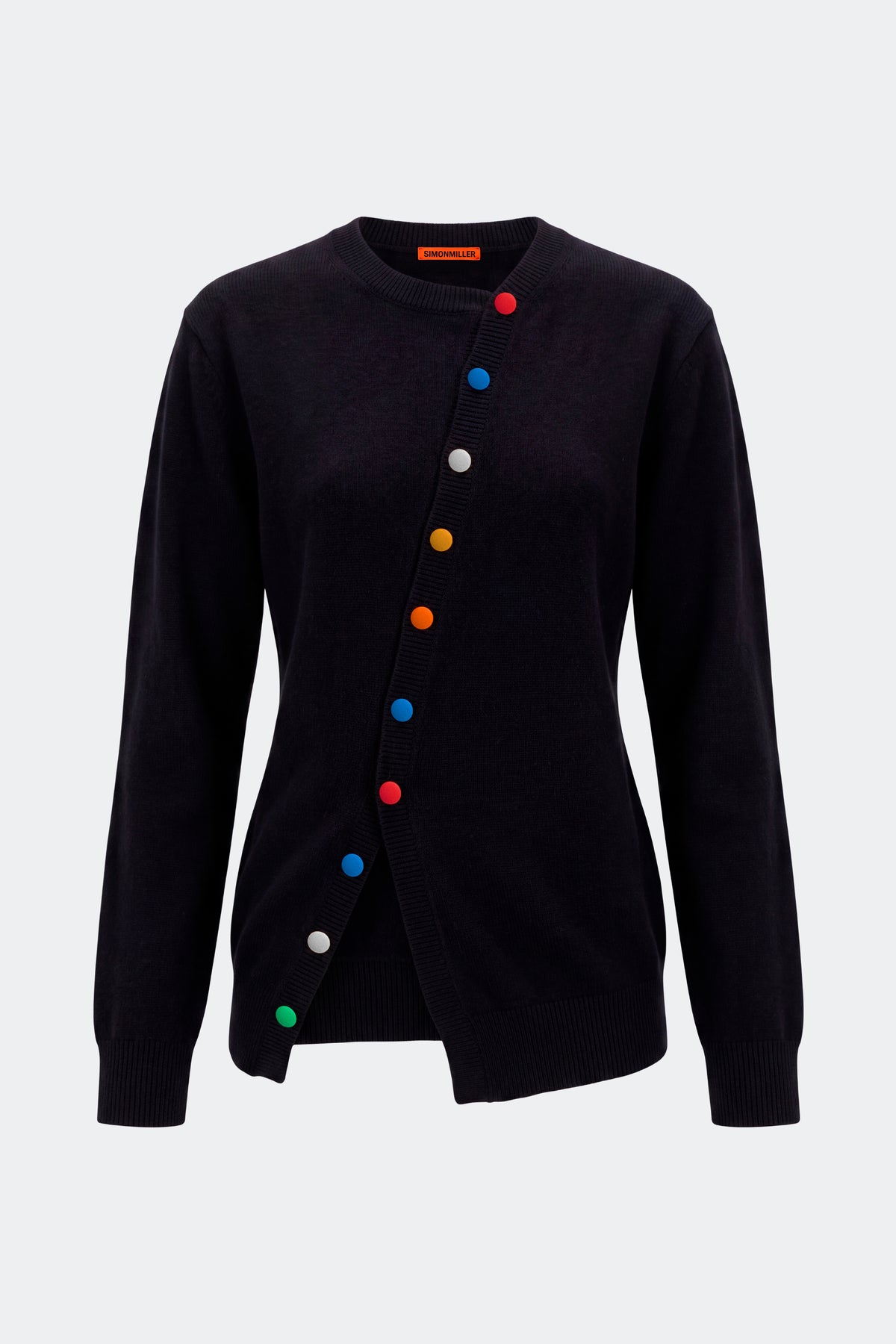 Ada Asymmetrical Cardigan In Black Multi