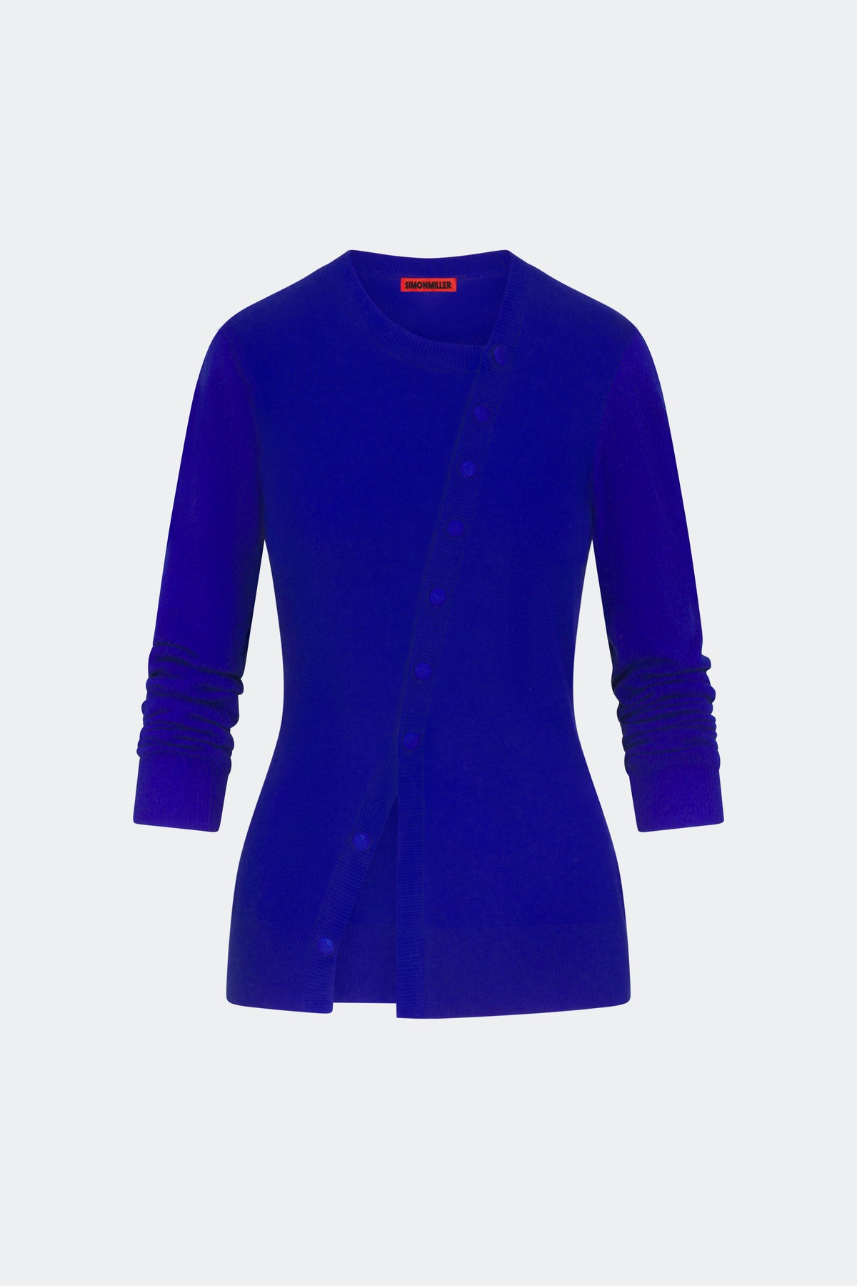 Ada Asymmetrical Cardigan In Cobalt