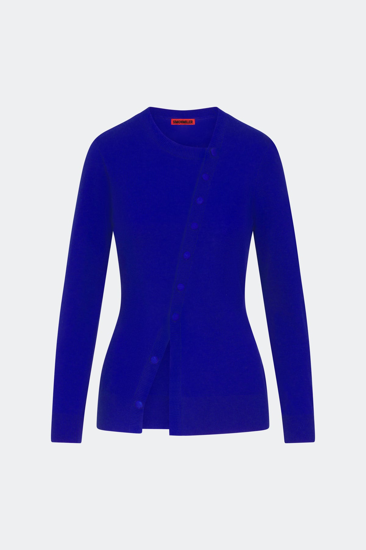 Ada Asymmetrical Cardigan In Cobalt