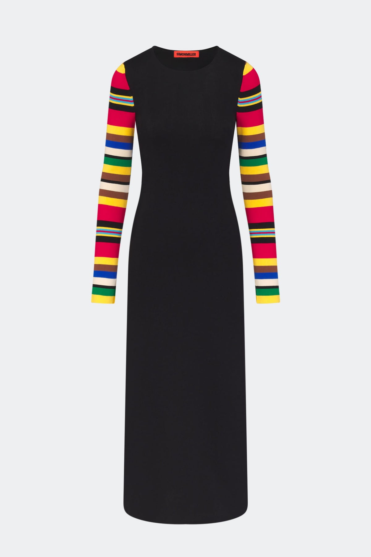 Adri Knit Maxi Dress In Black/Multi Stripe