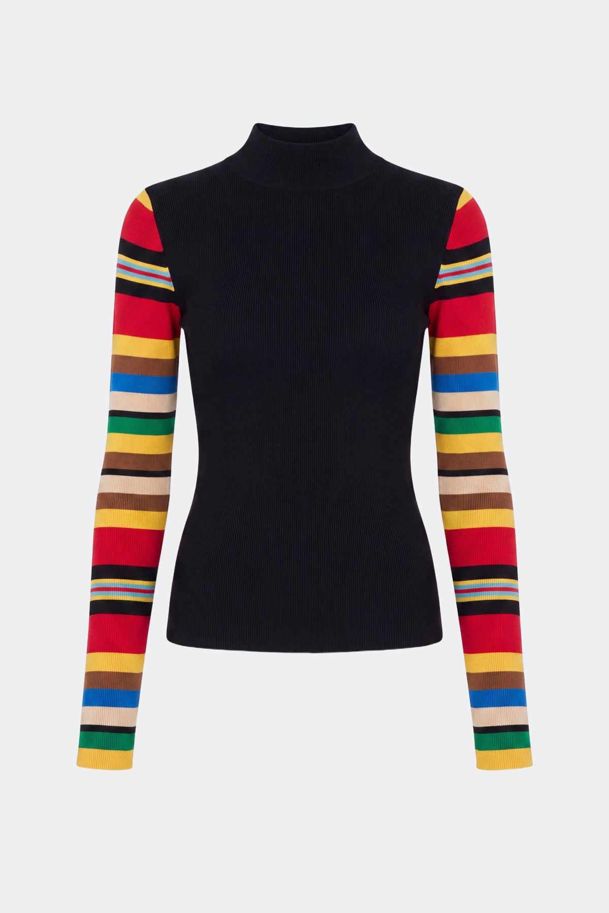 Adri Knit Top In Black/Multi Stripe