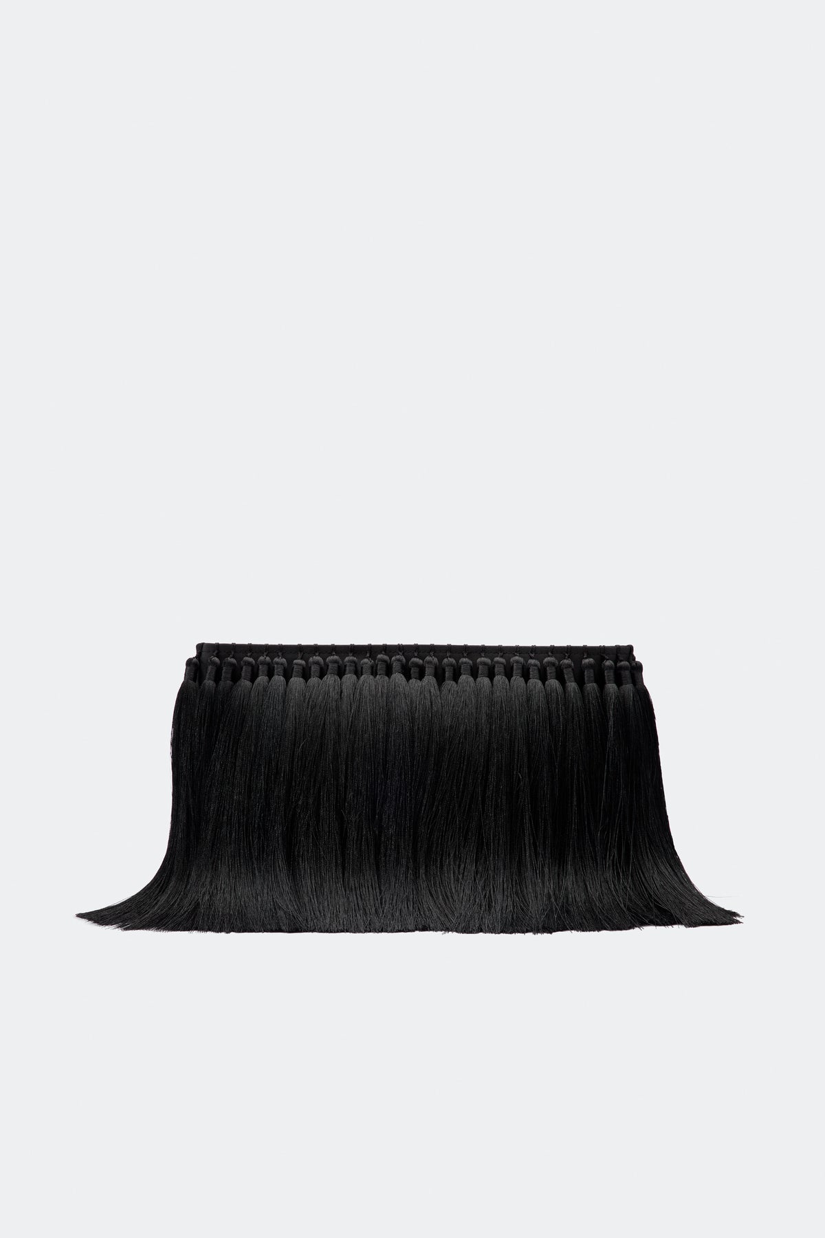 Tassel Boxy Clutch In Black