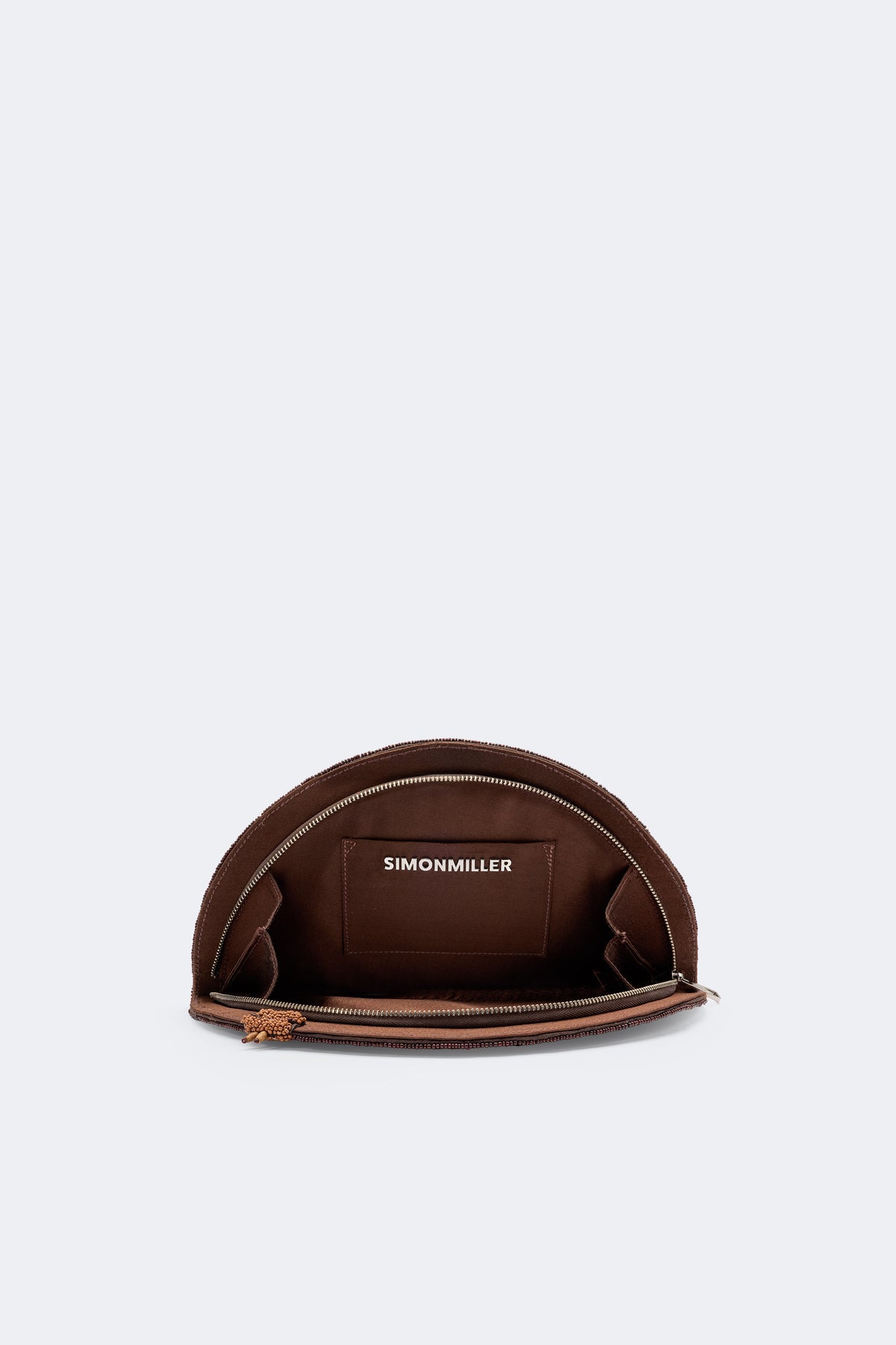 Beaded Lune Clutch In Espresso Martini