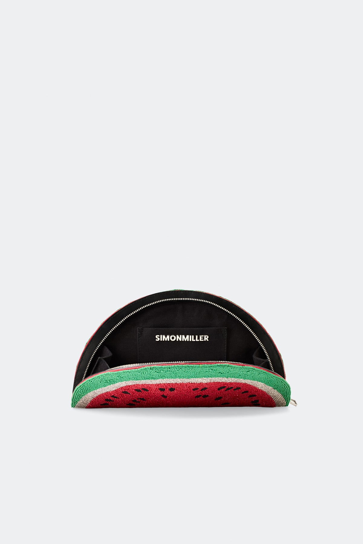 Beaded Lune Clutch in Watermelon