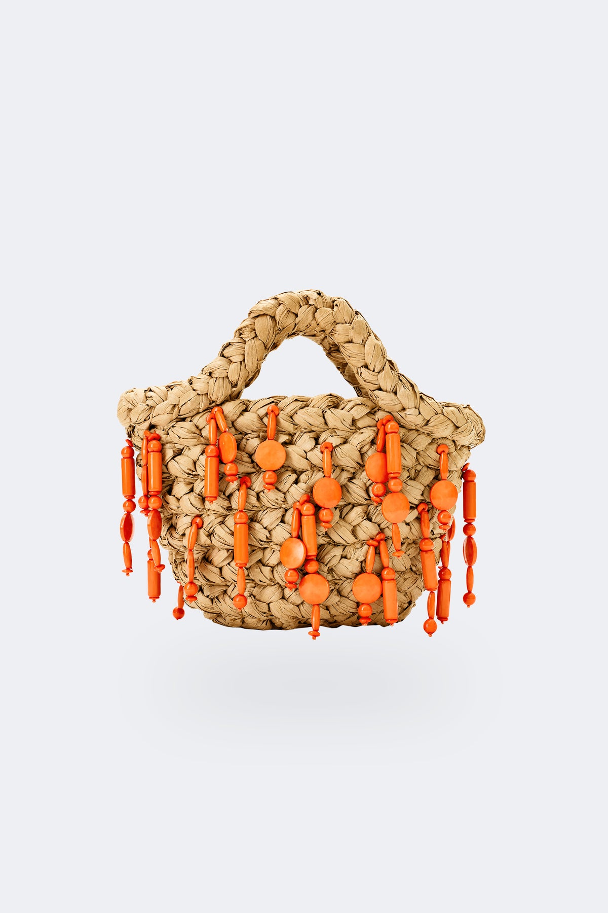 Beaded Shelly Bag In Natural/Orange