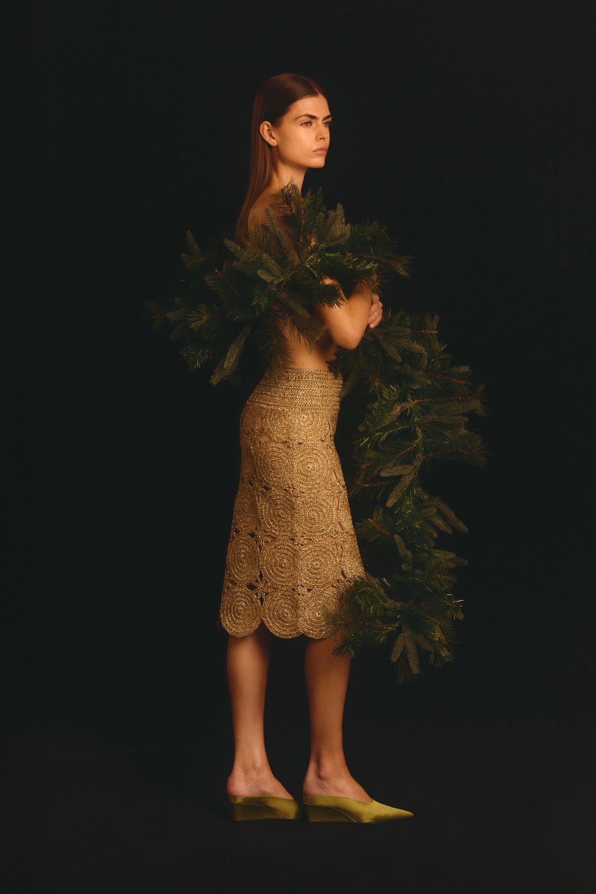 Beep Beep Midi Skirt In Star Gold