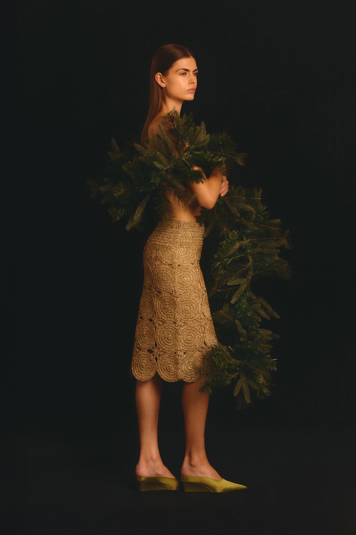 Beep Beep Midi Skirt In Star Gold