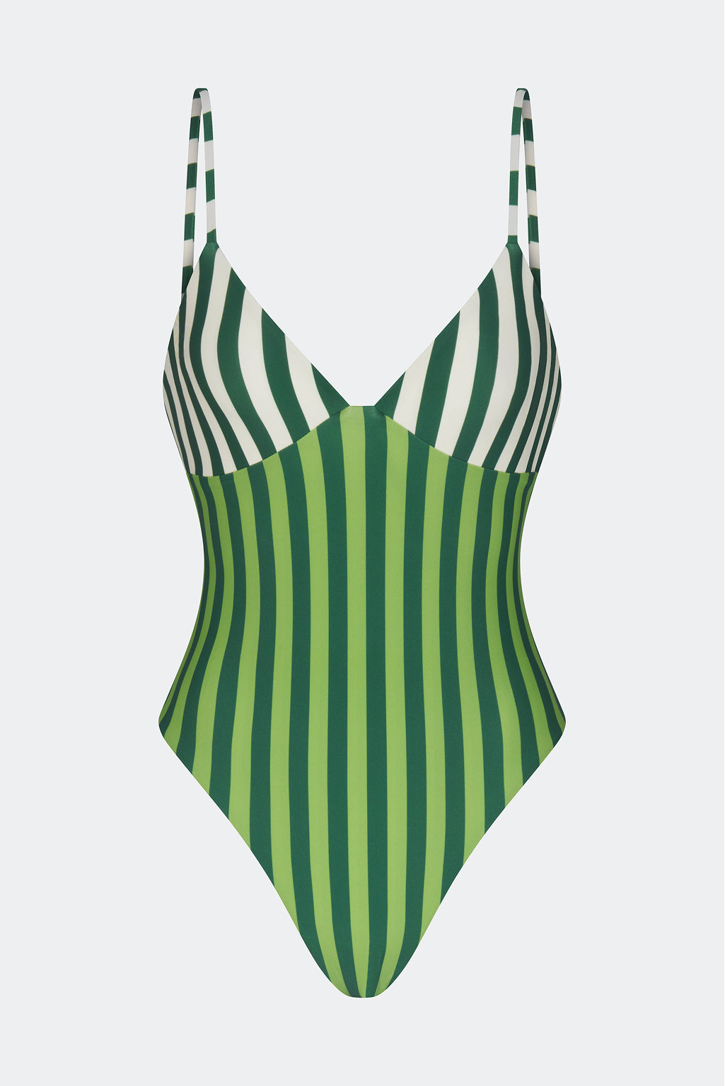 Behati One Piece In Green Stripe Combo