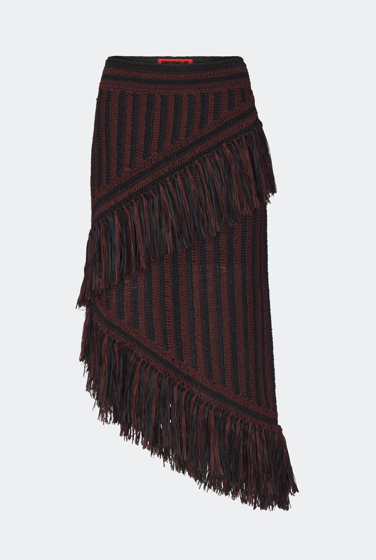 Beja Midi Skirt in Choco Brown/Black Combo