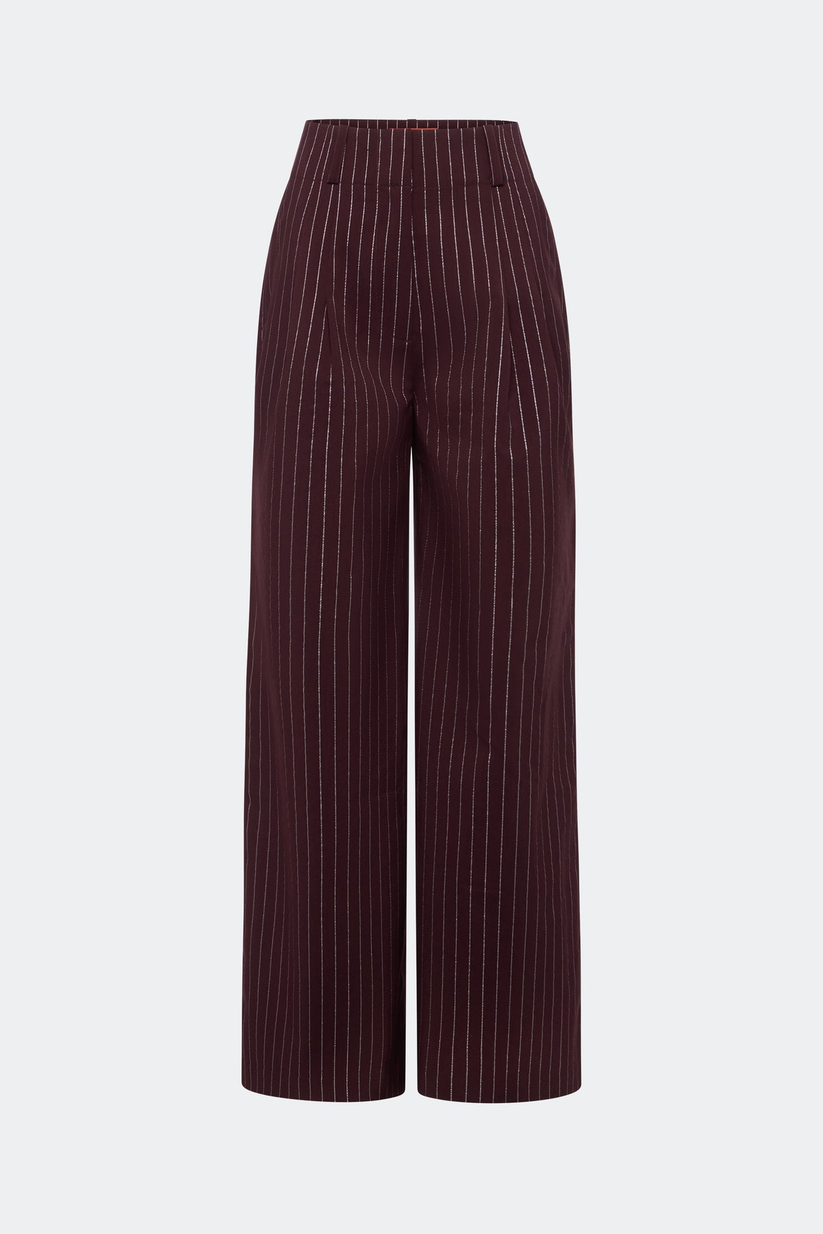 Bloo Pinstripe Pant In Bordeaux Metallic Pinstripe