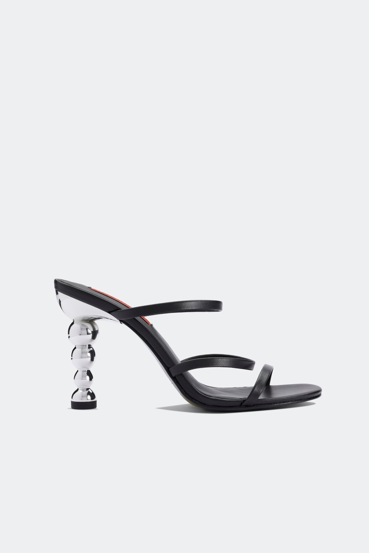 Bubble Drop Heel In Black/Silver