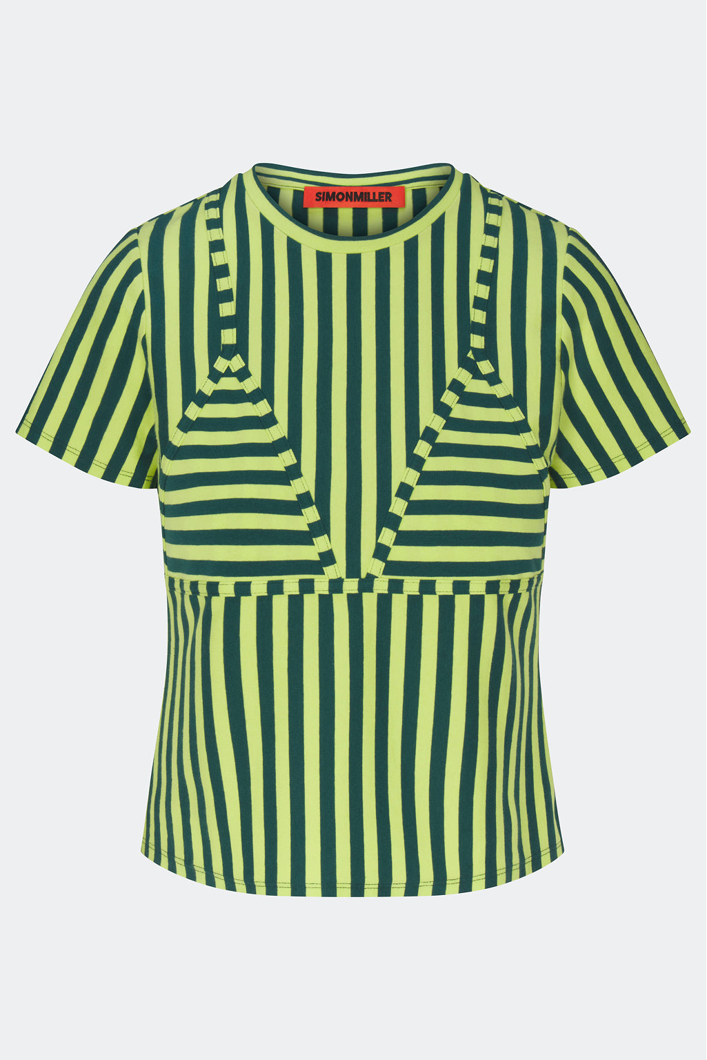 Kini Striped Tee In Lime Stripe