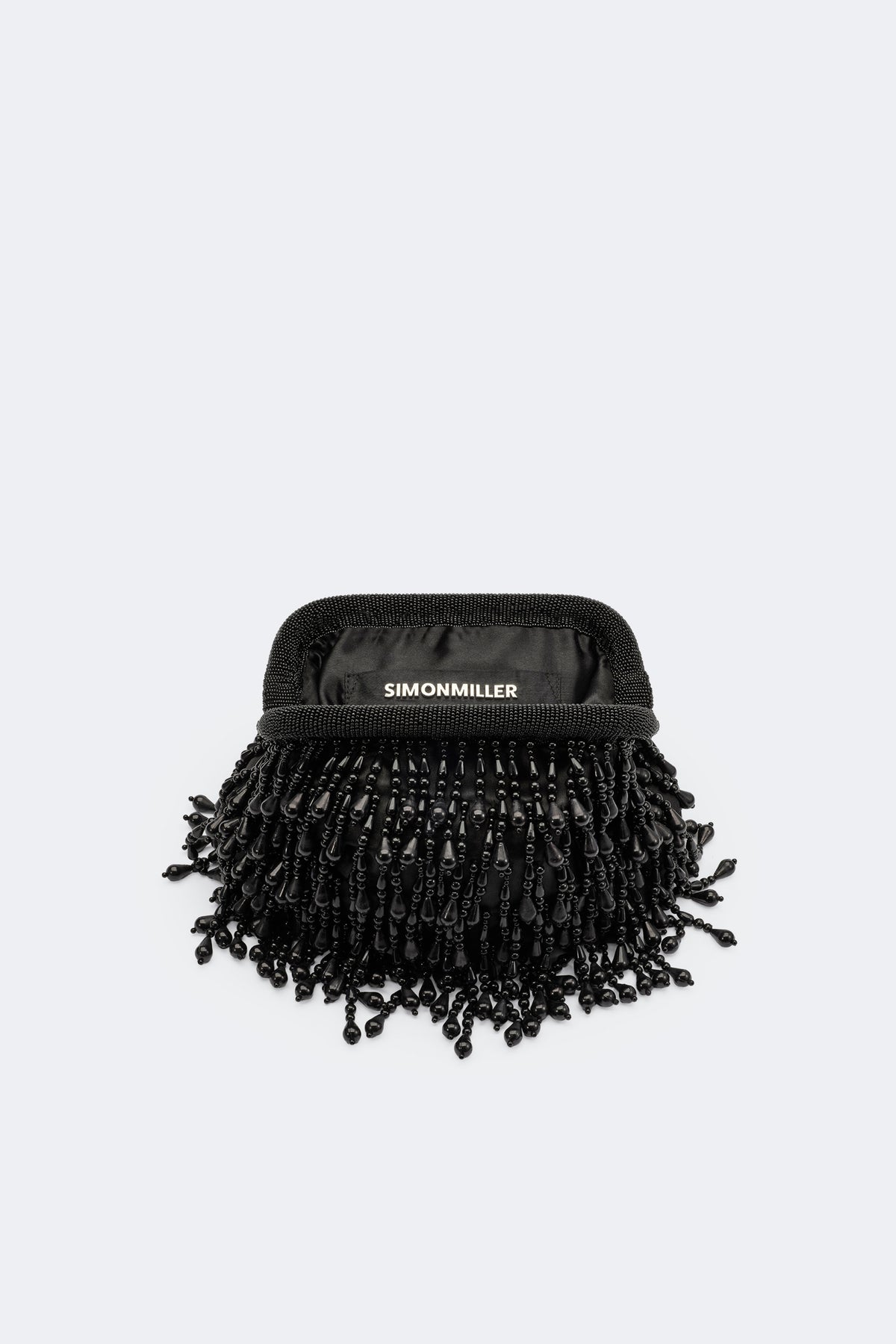 Beaded Drop Clutch In Black
