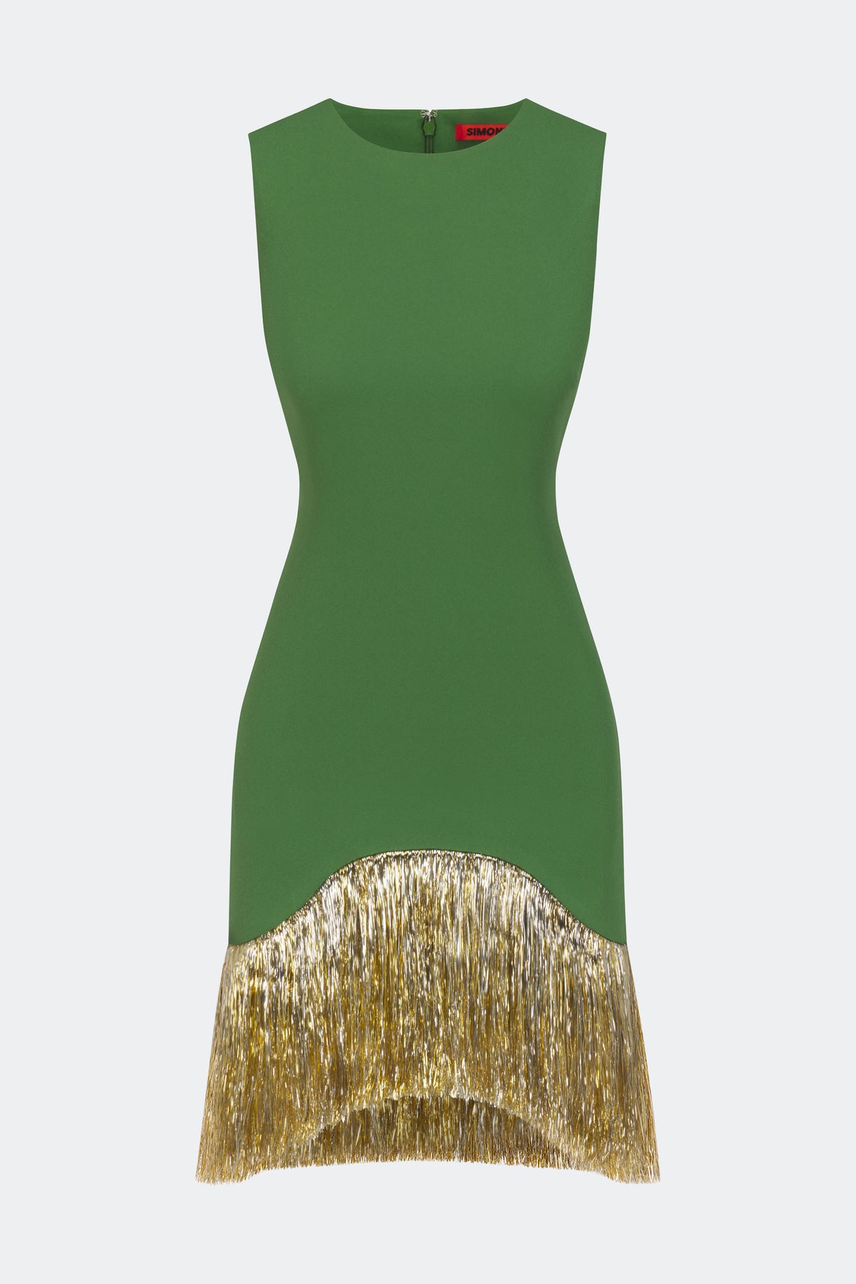 Bowie Fringe Mini Dress In Spruce Green