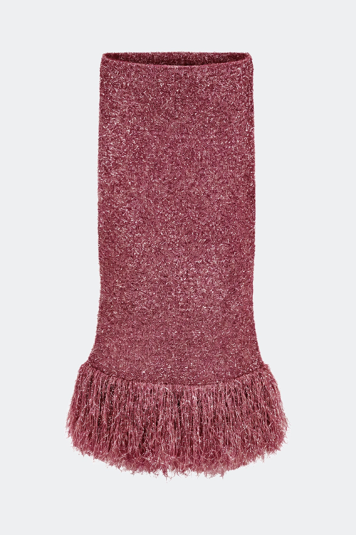 Brink Tinsel Knit Skirt In Metallic Pink