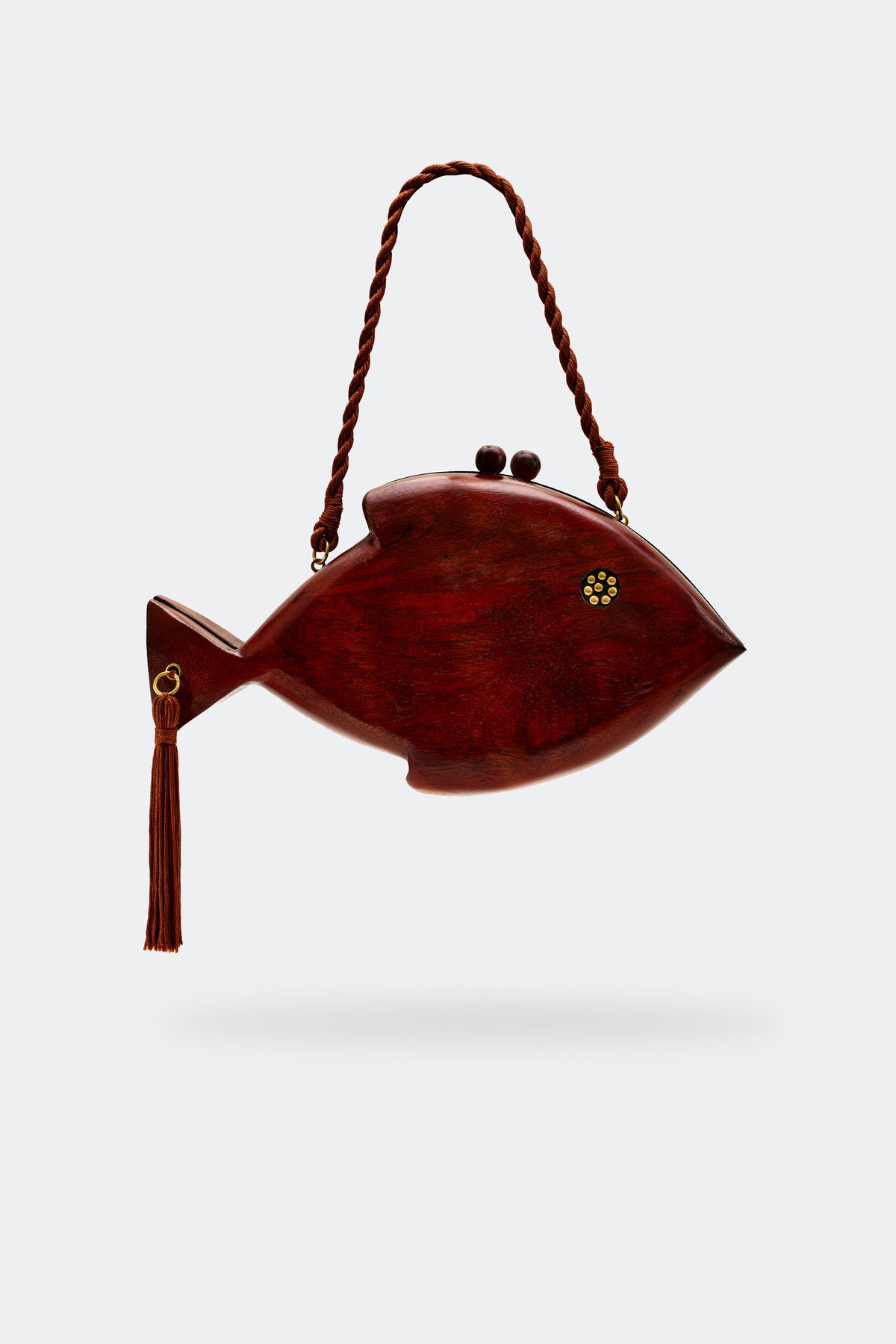 Carved Wooden Fish Clutch
