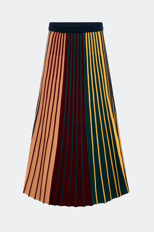 Celia Knit Skirt In Multi Color Rib