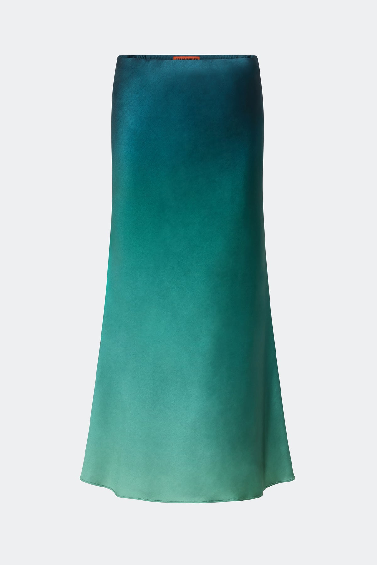 Cline Satin Skirt In Zingy Green Ombre