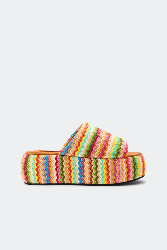 Raffia Cloudy Platform in Tropical Twist