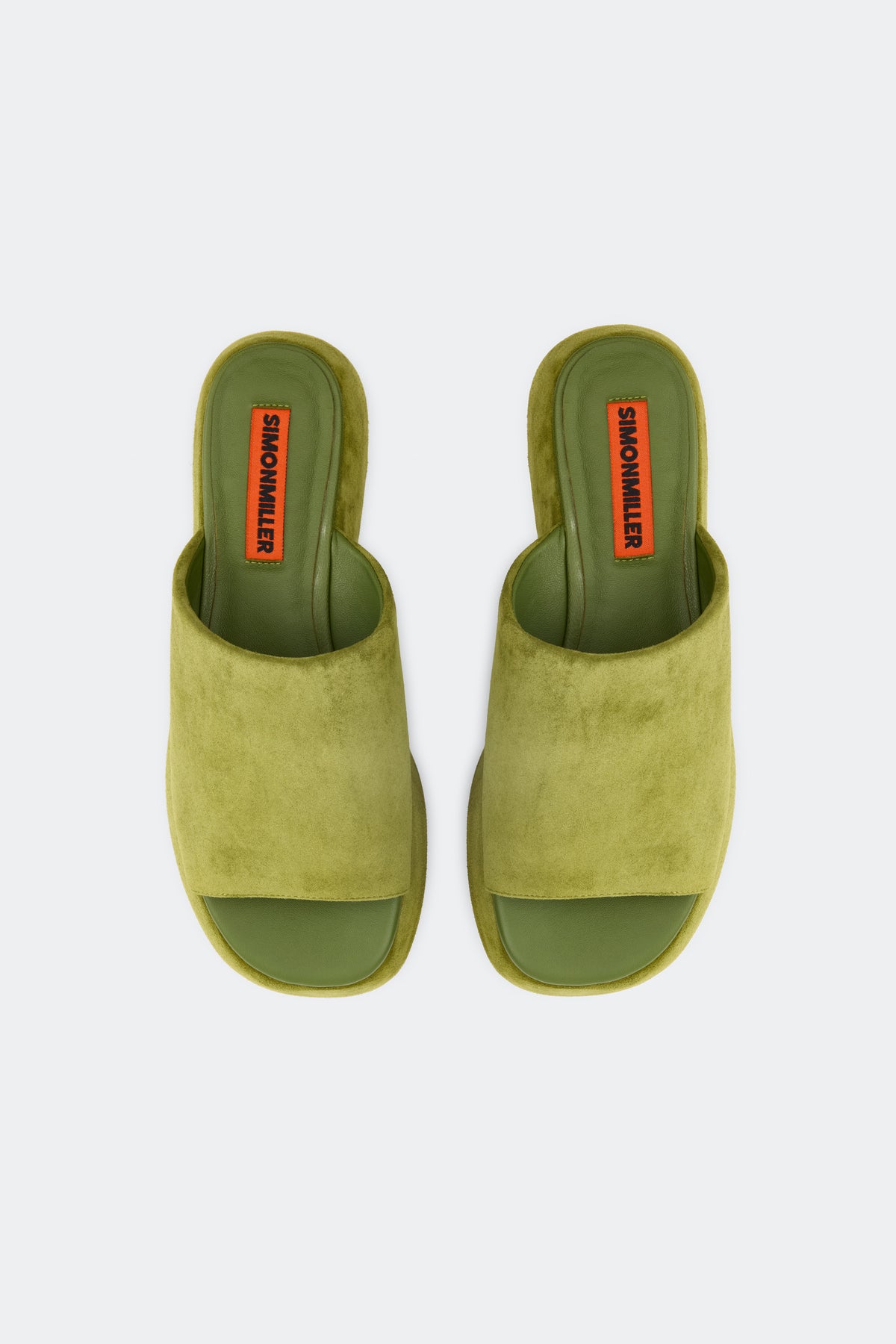 Suede Cloudy Platform In Moss Green