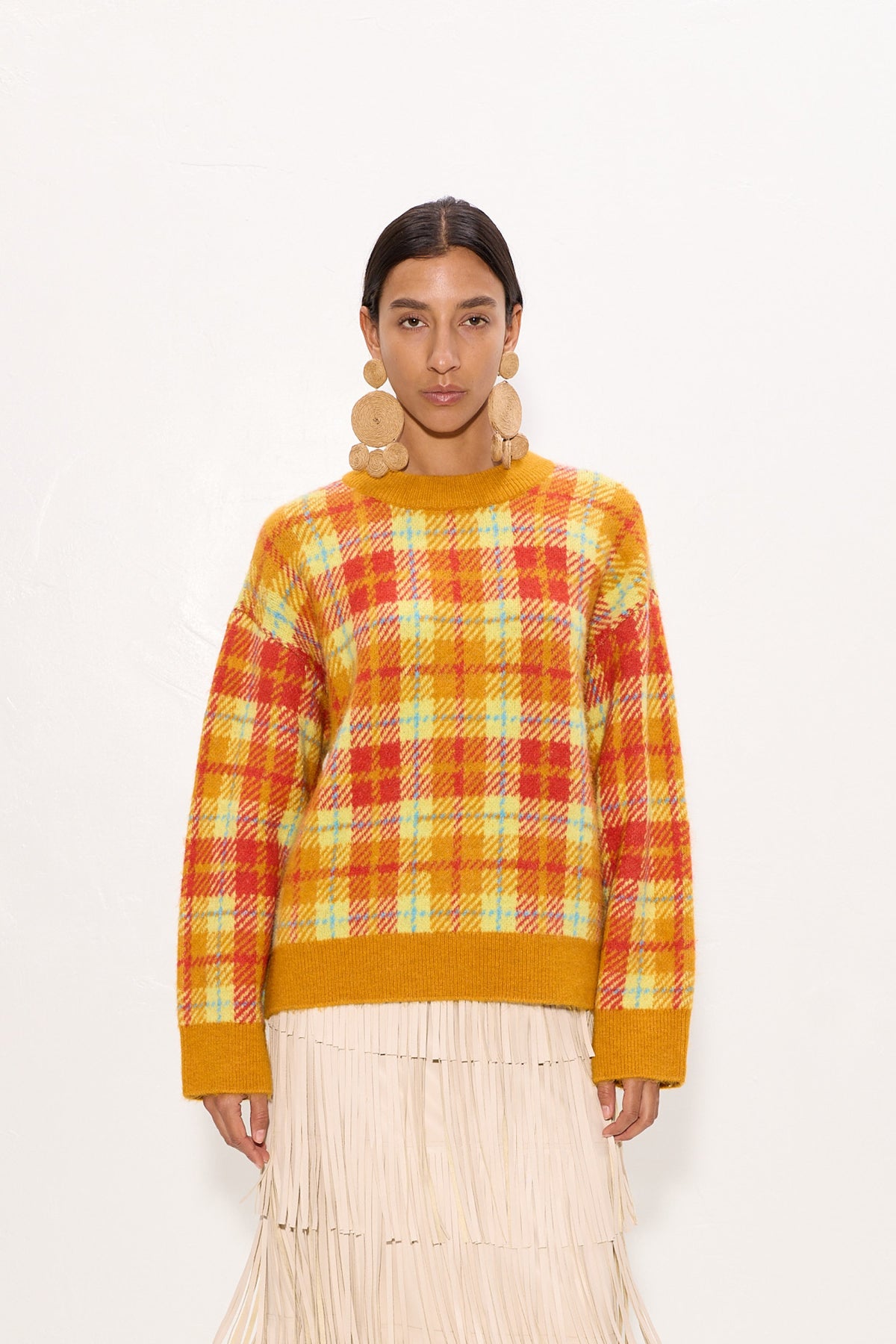 Calder Knit Sweater In Solar Plaid