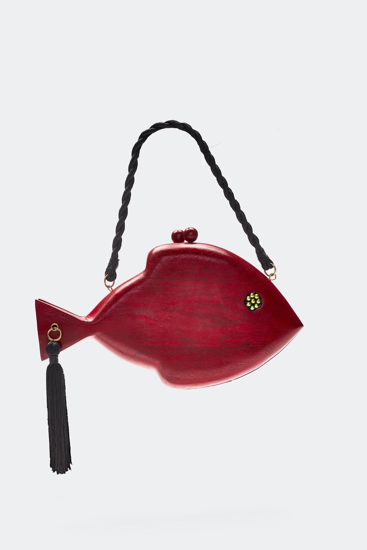 Carved Fish Bag In Lucky Red