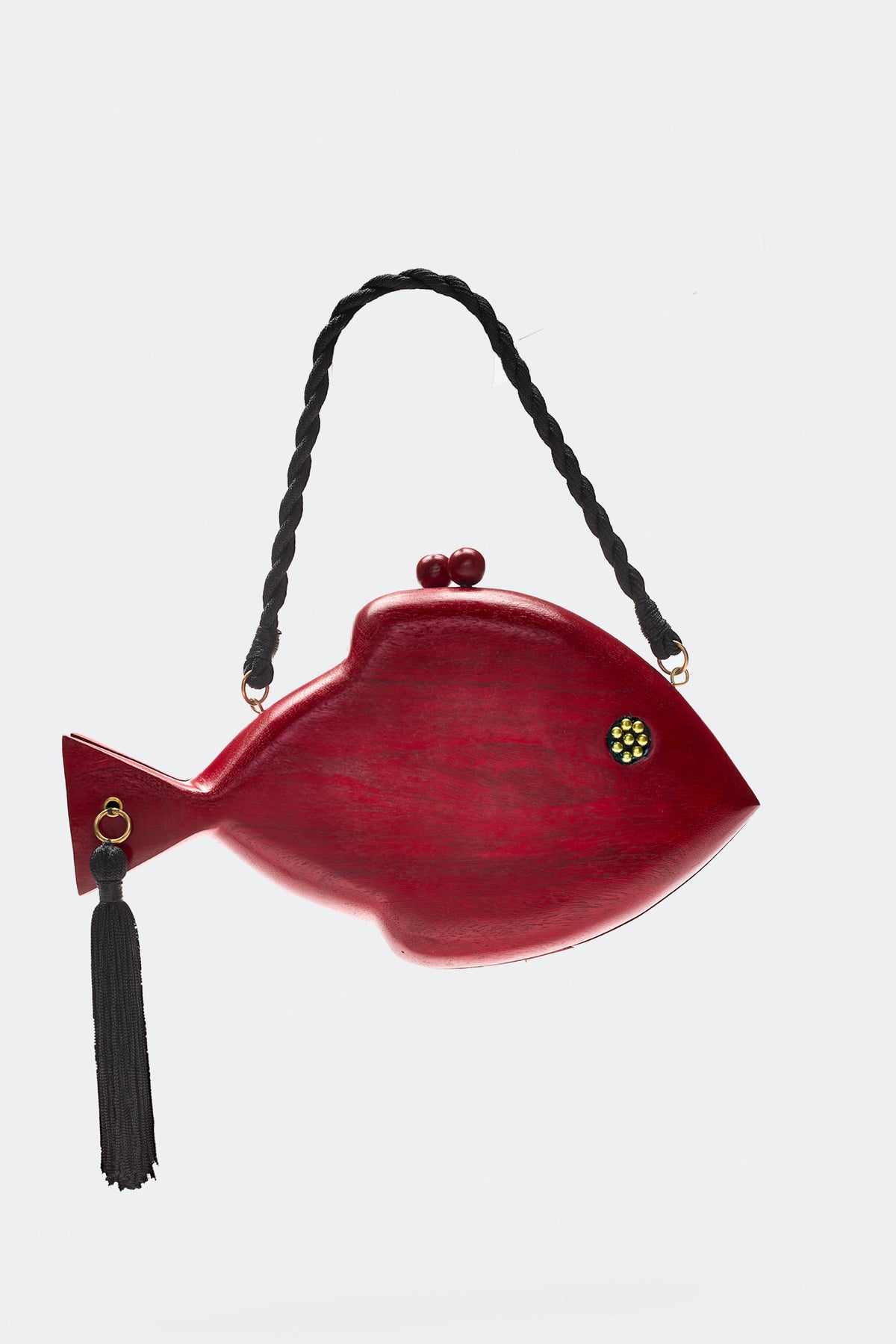 Carved Fish Bag In Lucky Red