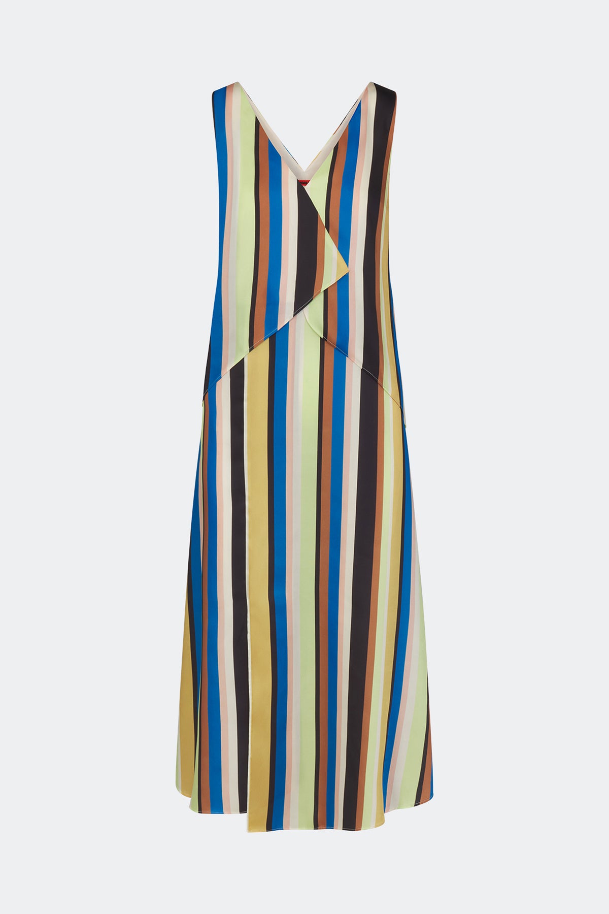 Cece Asymmetrical Midi Dress In Ocean Stripe