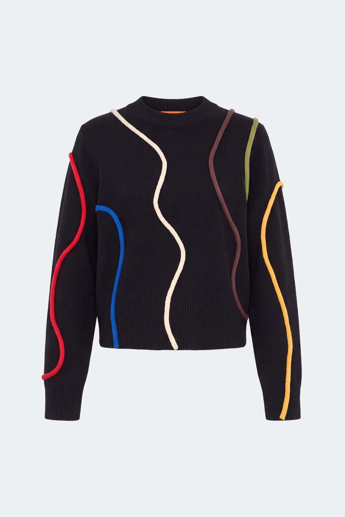 Cher Squiggle Sweater In Black Multi