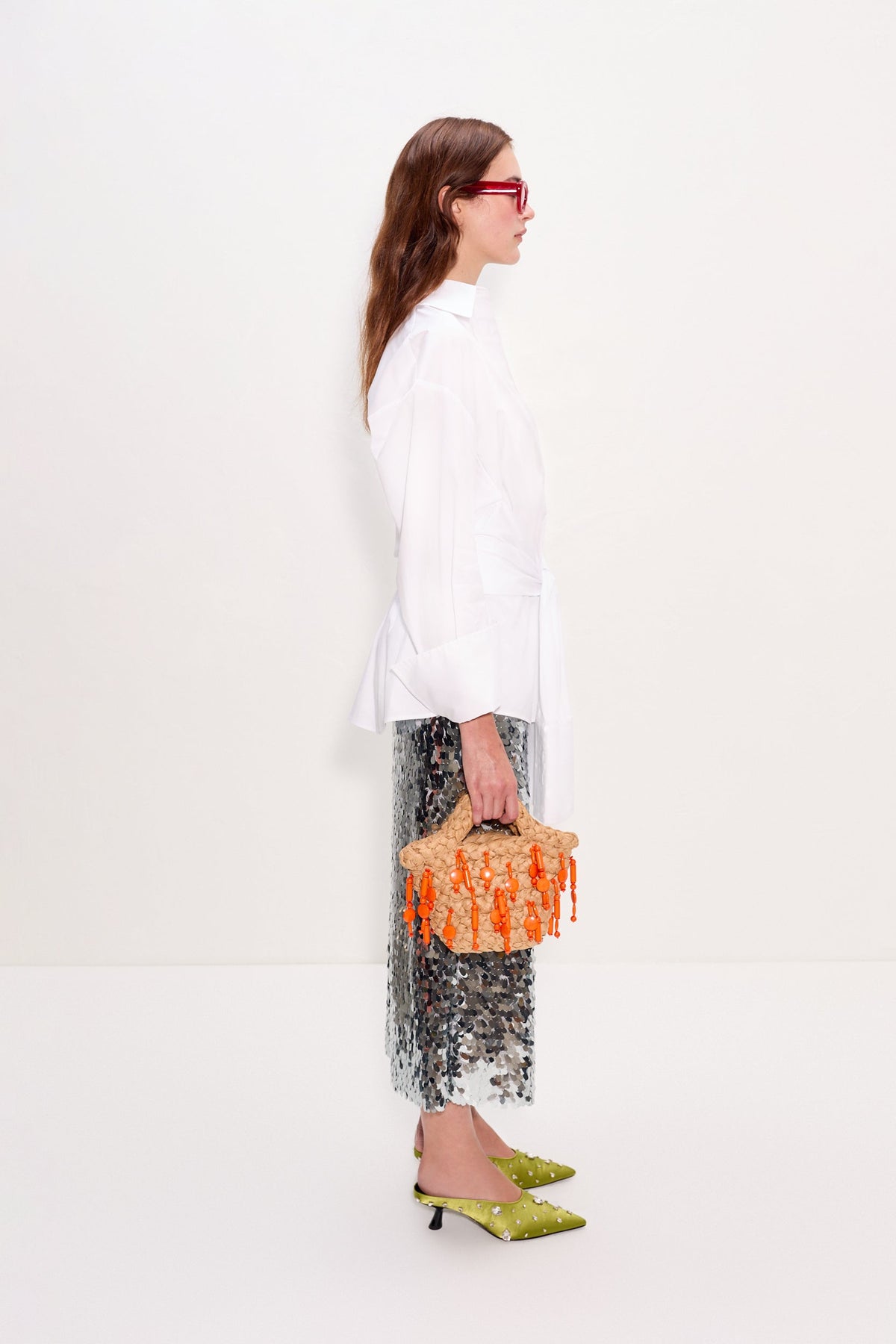 Mia Sequin Skirt In Satelitte Silver