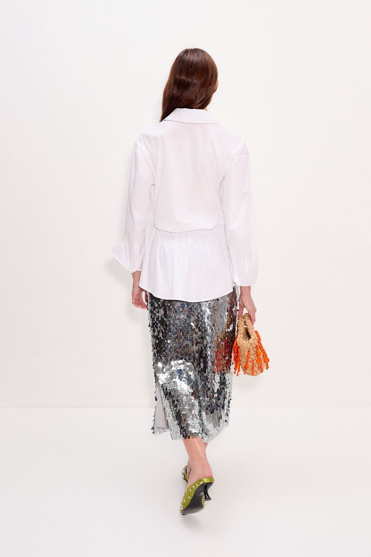 Mia Sequin Skirt In Satelitte Silver