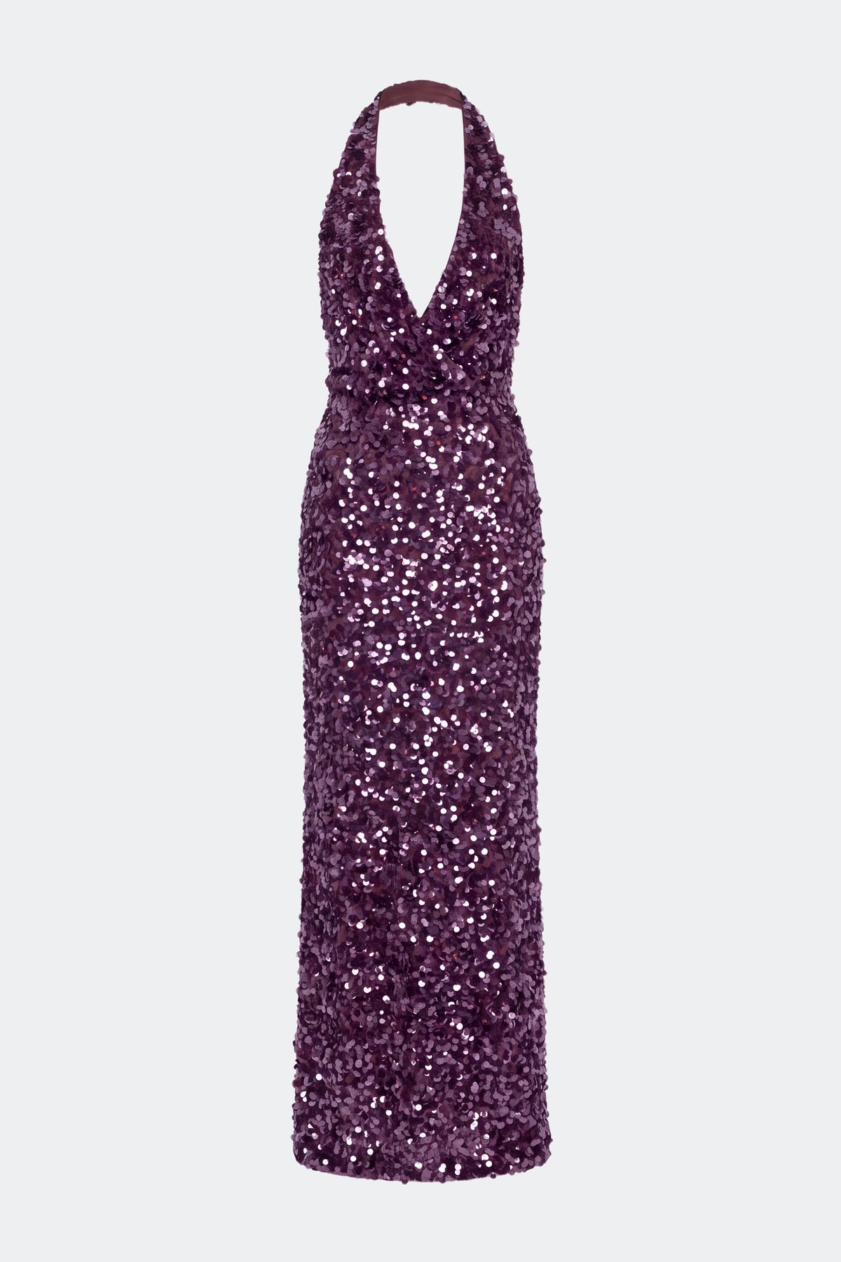 Davina Sequin Maxi Dress In Plum