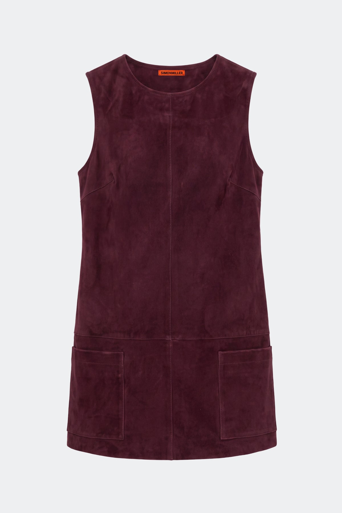 Delphine Suede Mini Dress In Bordeaux